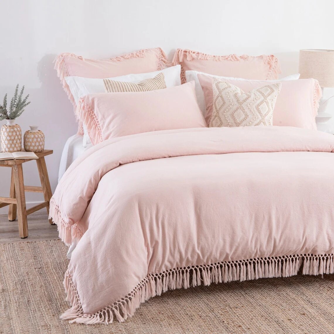 blush pink king comforter