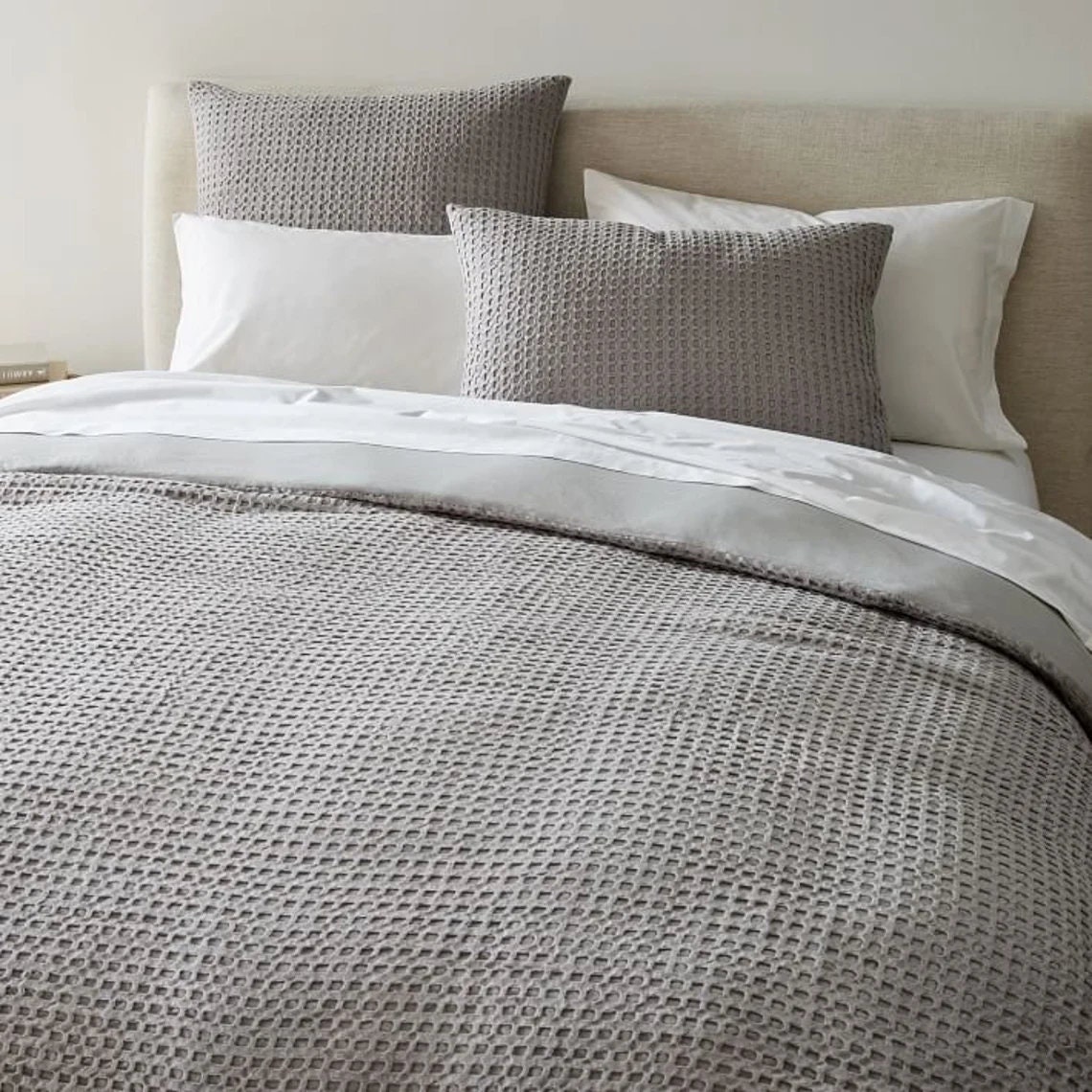 natural waffle bedding