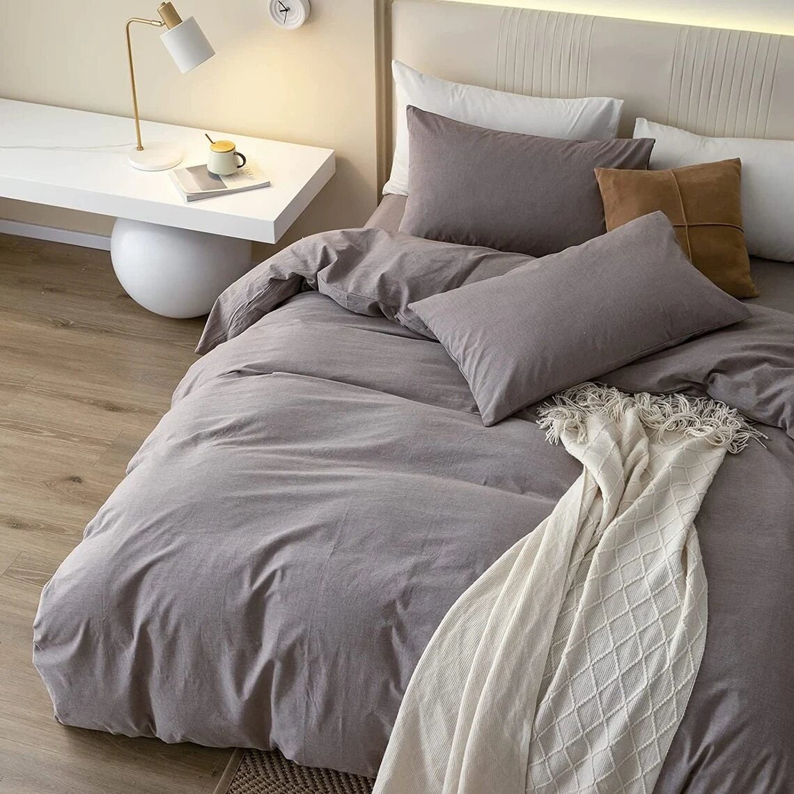 Dusty Pink Cotton Duvet Cover Set Twin Full Double King Queen Etsy