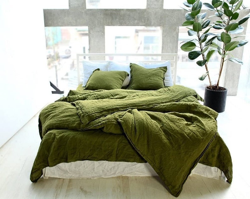 Luxury 100% Cotton Moss Green Flat Sheets – Comfort Beddings