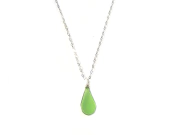 Chrysoprase Necklace | Green Chrysoprase Pendant Necklace | 30th Birthday Gift for Women | Chrysoprase Jewelry | Chrysoprase Stone Necklace