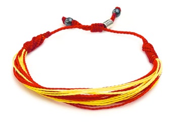 Spain Bracelet, Spain Jewelry Gift, Unisex Spanish Flag Bracelet, Pulsera Bandera Espana