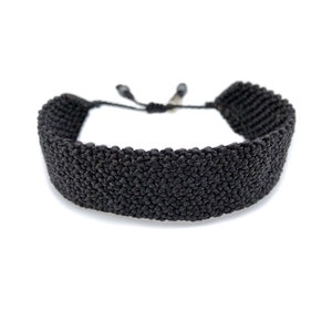 Black Macrame Bracelet for Men | Mens Rope Bracelet | Hematite Mens Bracelet | Man Cord Bracelet | Macrame Bracelet for Men