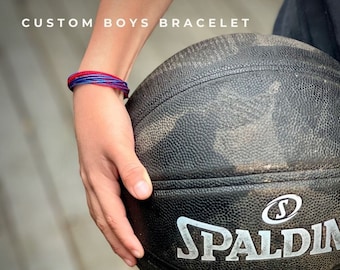 Benutzerdefinierte Armband Geburtstagsgeschenk für Jungen, handgemachte Jungen benutzerdefinierte Freundschaftsarmband, Jungen-Geburtstags-Gastgeschenk in kundenspezifischen Farben