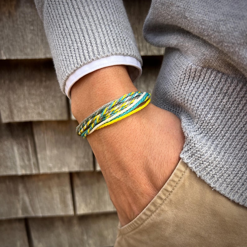 Twisted Rope Bracelet, Mens Nautical Jewelry Surfer Gift, Waterproof ...