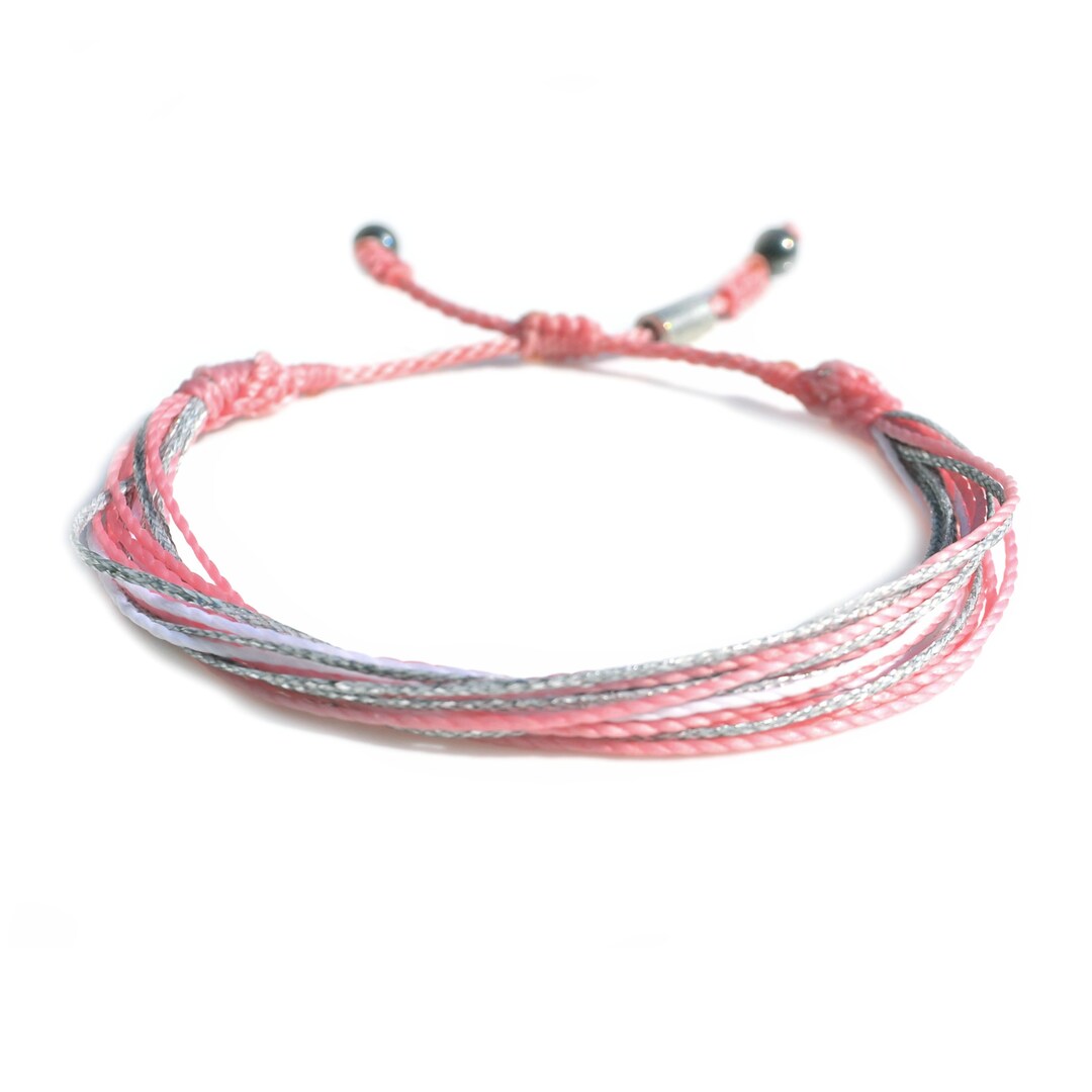 Pink Silicone Wristband Bracelet – Breast Cancer Awareness Stretchable Bangle (Unbranded)