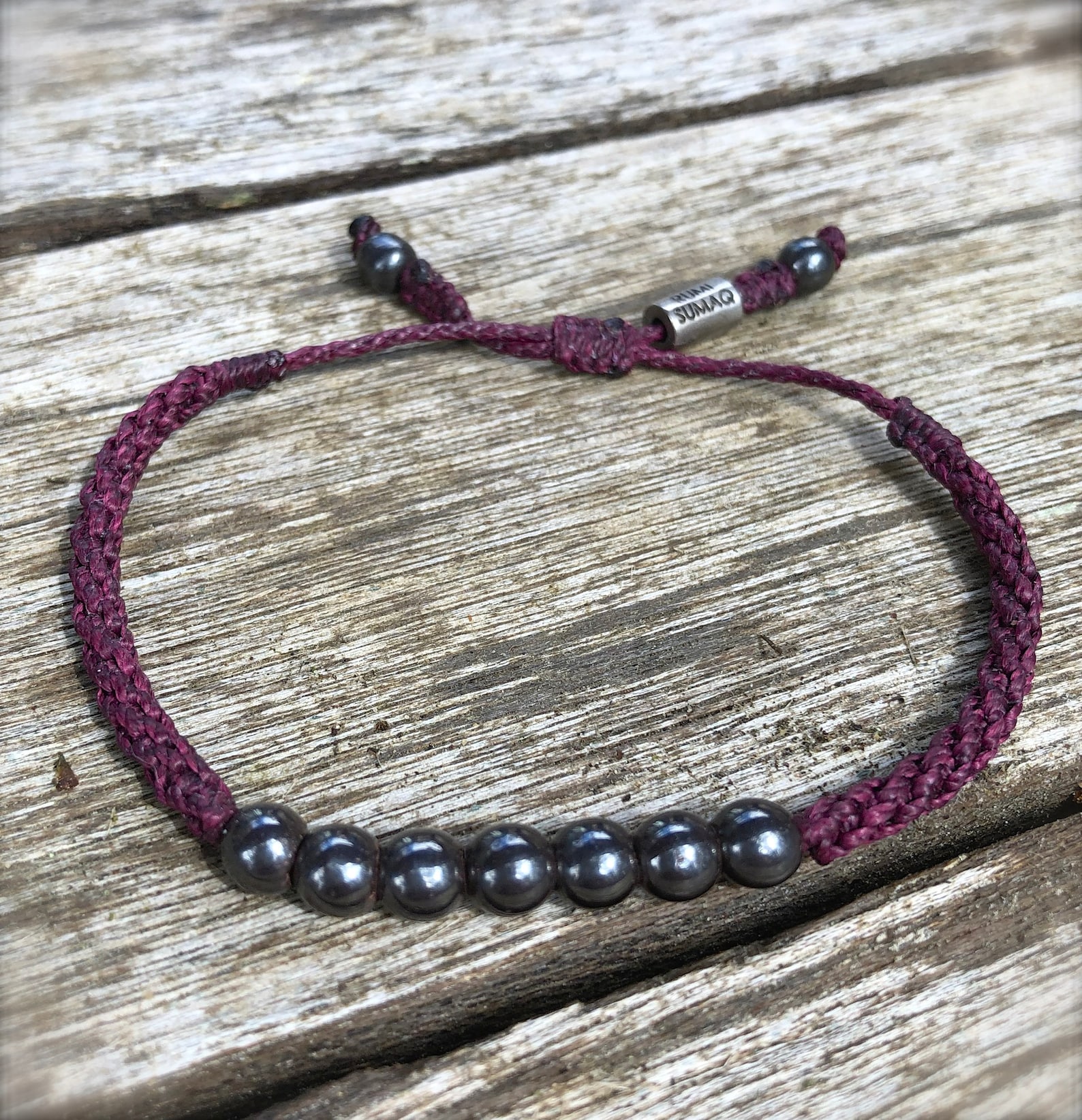 Dark Purple Bracelet Plum Bracelet Purple Cord Bracelet Etsy