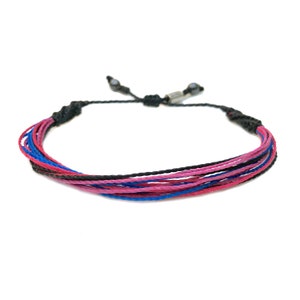 Bi Pride Bracelet |  Bisexual Jewelry | Bi Bracelet | Bisexual Bracelet | Bisexual Pride Jewelry | Adjustable String Bracelet for Men Women