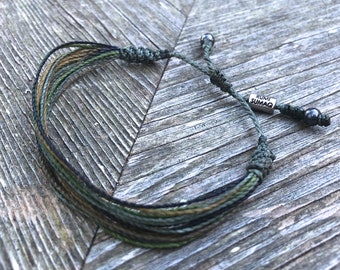 Adjustable Camo Bracelet, Unisex Camouflage Cord Military Deployment Gift, Hunter's Accessory Army Wife Jewelry, Outdoor Survival Band