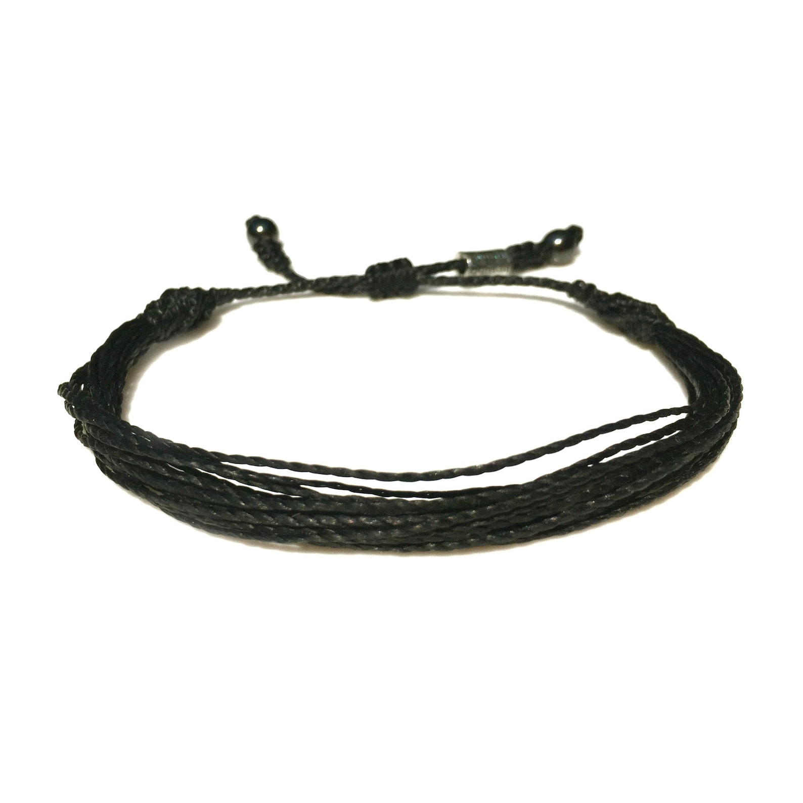 Men Surf Bracelet Black Cord Bracelet Black String Etsy