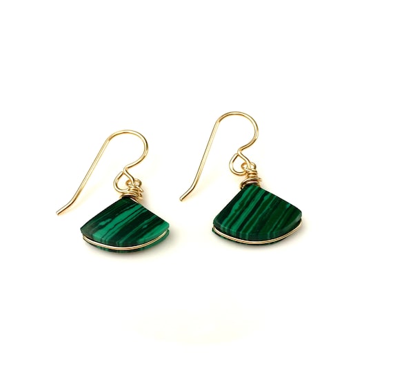 Malachite Earrings Womens Earrings Sterling Silver Drop Earrings Malachite Jewellery Gemstone Jewellery Birthday Gift Girlfriend Gift