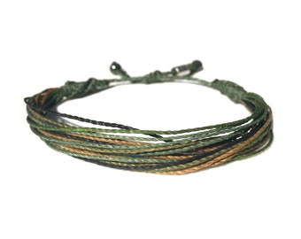 Camouflage String Bracelet | Camo Military Bracelet | Gift for Hunter | Camouflage Army Gift | Military Wife Bracelet