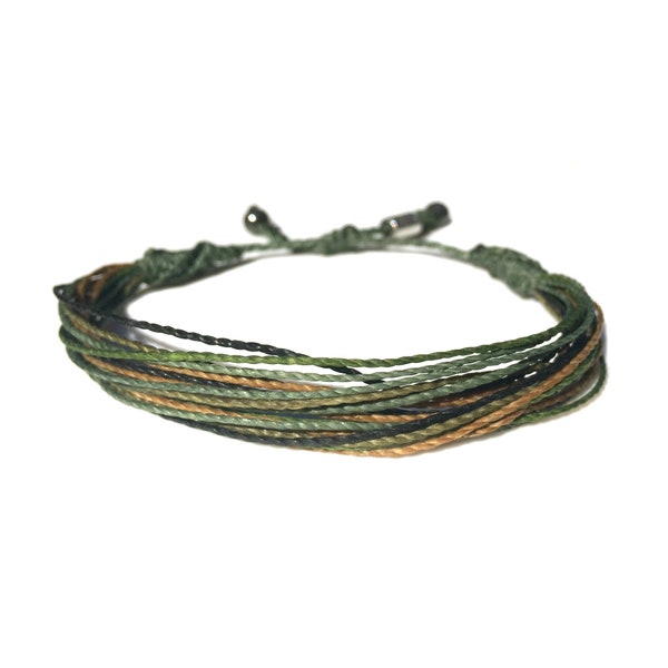 Camouflage String Bracelet | Camo Military Bracelet | Gift for Hunter | Camouflage Army Gift | Military Wife Bracelet