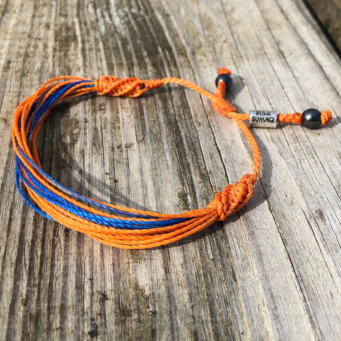 Orange and Blue String Bracelet Blue and Orange Bracelet Etsy