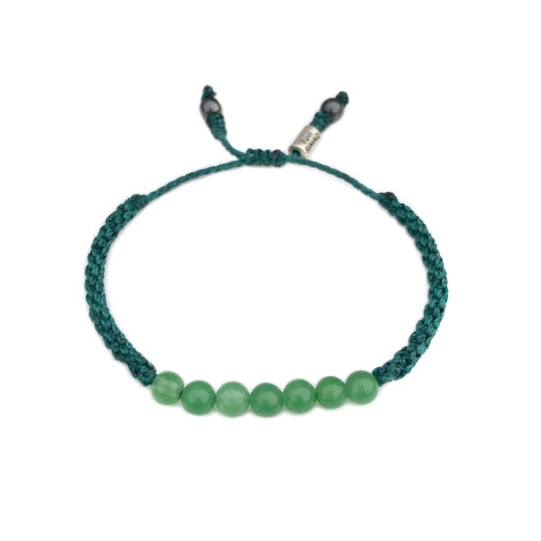 Green Jade Bracelet | Real Jade Bracelet | Emerald Green Jade Bangle Bracelet | Jade Macrame Bracelet | Jade Bead Bracelet for Men and Women