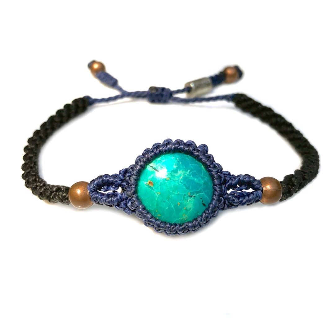 Chrysocolla Bracelet Boho Macrame Bracelet Chrysocolla - Etsy