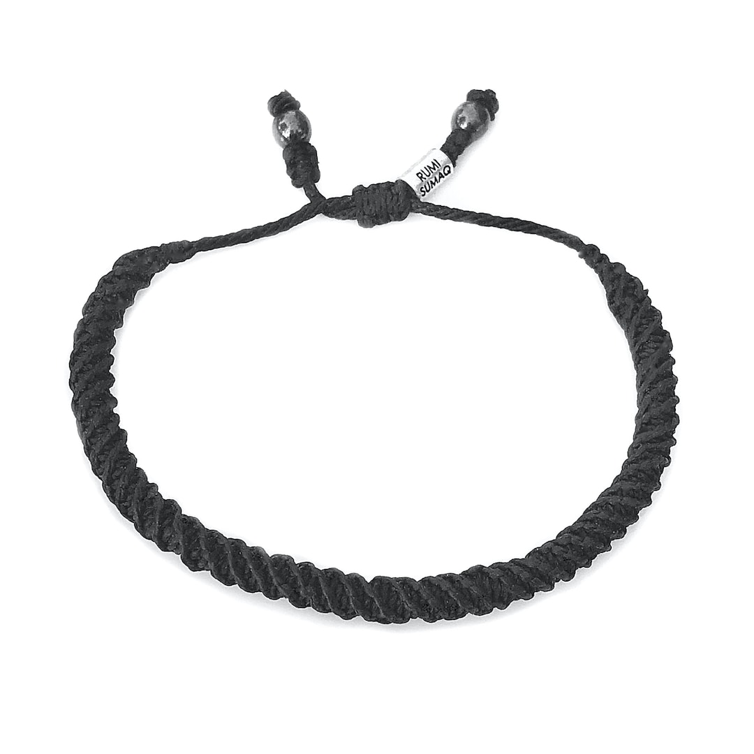 Black Rope Bracelet for Men Unisex Nautical Bracelet Black Sailor