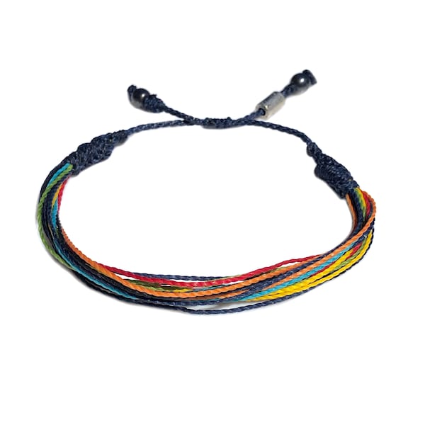 Wax Thread Bracelet | Colorful Bracelet | Multi Strand String Bracelet | Mens Thread Bracelet | Surfer Bracelet