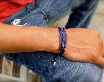 Personalisiertes Freundschaftsarmband für Jungen, individuelles Armband Jungen Geburtstagsgeschenk für Sohn, handgefertigtes Gastgeschenk in maßgeschneiderten Farben
