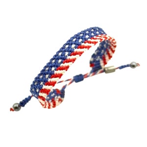 USA Bracelet | American Flag Bracelet | Red White and Blue Patriotic Bracelet | 4th of July Jewelry | Stars and Stripes Veteran Gift