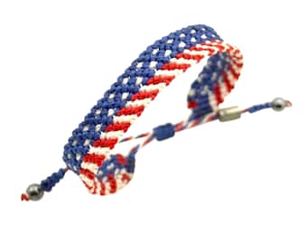 USA Armband | Amerikanische Flagge Armband | Rot, Weiß und Blau Vaterländische Armband | 4. Juli Schmuck | Stars and Stripes Liebhaber Geschenk