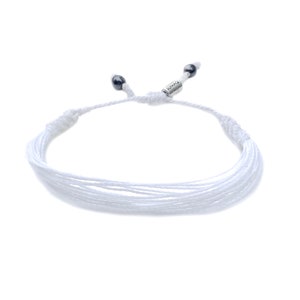 White Awareness Ribbon Bracelet, Lung Cancer Awareness Jewelry, Lung Cancer Bracelet, Adoption Awareness Osteoporosis Blindness Awareness