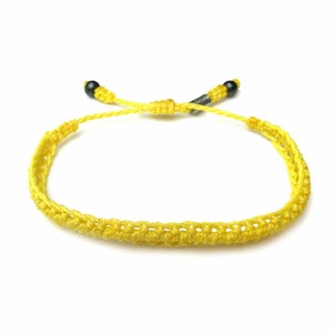 Yellow Cord Bracelet | Macrame Knotted Bracelet | Yellow Surf Bracelet | Yellow Friendship Bracelet | Woven Yellow Bracelet