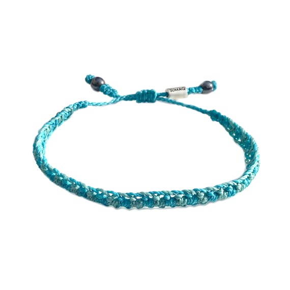 Cerulean Blue Boho Bracelet Aqua Surfer Bracelet Teal Cord | Etsy