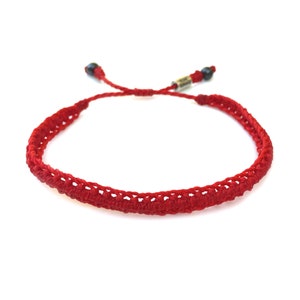 Red Cord Bracelet | Red Friendship Bracelet | Valentine Bracelet | Red Bracelet Men | Red Couples Bracelet | Red Macrame Bracelet Women Kids