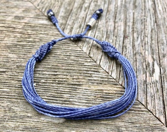 Periwinkle Awareness Bracelet for Acid Reflux, Eating Disorders, Stomach Cancer | Adjustable Handmade Unisex Bracelet for Men Women Kids