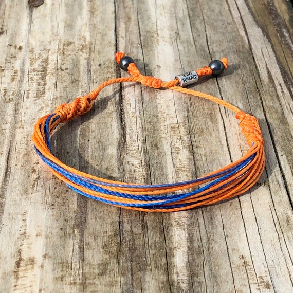 Orange and shop blue bracelets