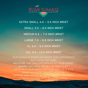 Rumi Sumaq size chart for Peruvian Opal rope bracelet customized colors and sizes for men women and children. Rumi Sumaq Andean Opal Jewelry is hand-knotted by Quechua jewelry designer Coco Paniora Salinas on Marthas Vineyard.