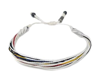 Real Madrid Bracelet | Soccer Gifts | Soccer Bracelet | Real Madrid Fan Gift | String Bracelet in White Yellow Red Blue