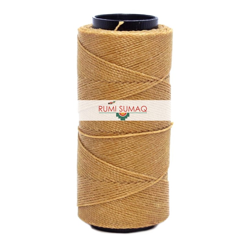 Beige Waxed String Settanyl 01-018 Camel 2 Ply Settanyl Waxed Polyester Cord Hilo Encerado 1mm Wax Cord Waxed Polyester Cord