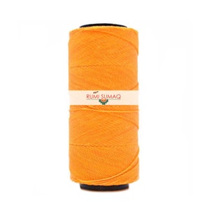 Settanyl Waxed Polyester Cord | Settanyl 0274 Clementine |  1mm Waxed Cord | Orange Waxed Thread | Waxed String | Hilo Encerado Settanyl