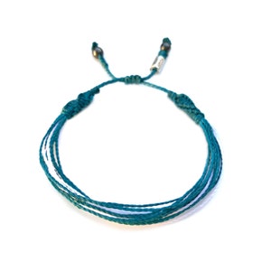 Cervical Cancer Awareness Bracelet | Teal and White String Bracelet | Cervical Cancer Survivor Gift
