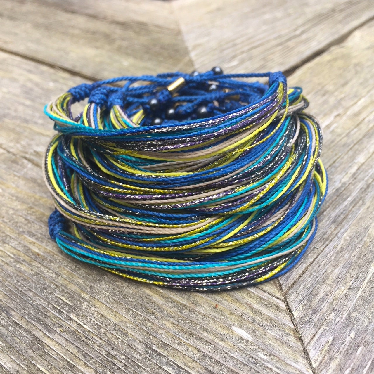 Surfer String Bracelet, Cobalt Blue Wax String Friendship