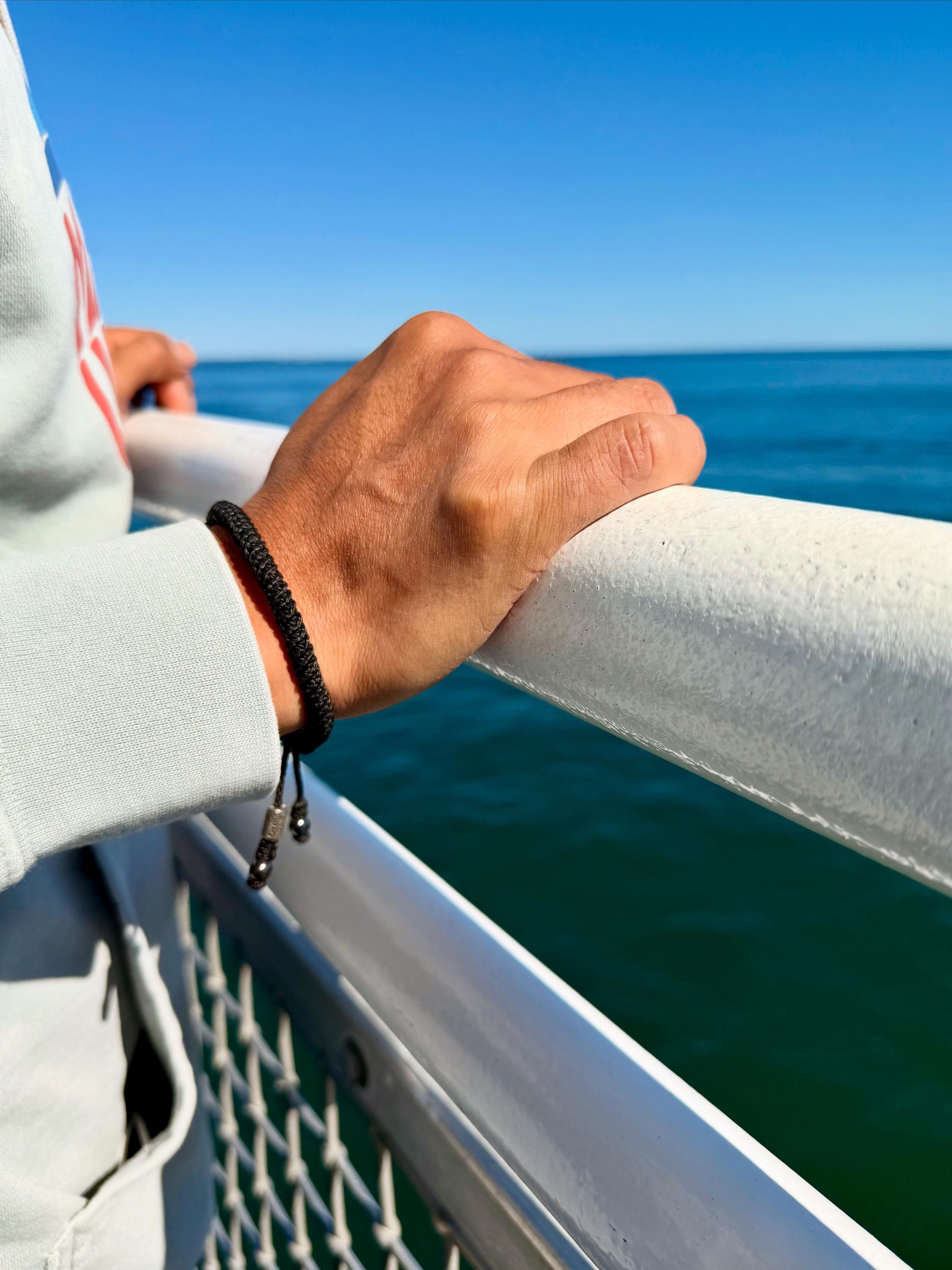 Black Rope Bracelet for Men | Unisex Nautical Bracelet | Black Sailor ...