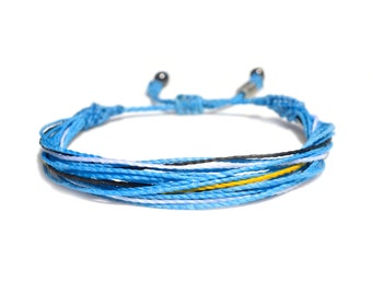 Argentinien Armband |  Lionel Messi Fußball Armband | String Armband in Blau Gelb Weiß Schwarz | Man City Fußball Geschenke