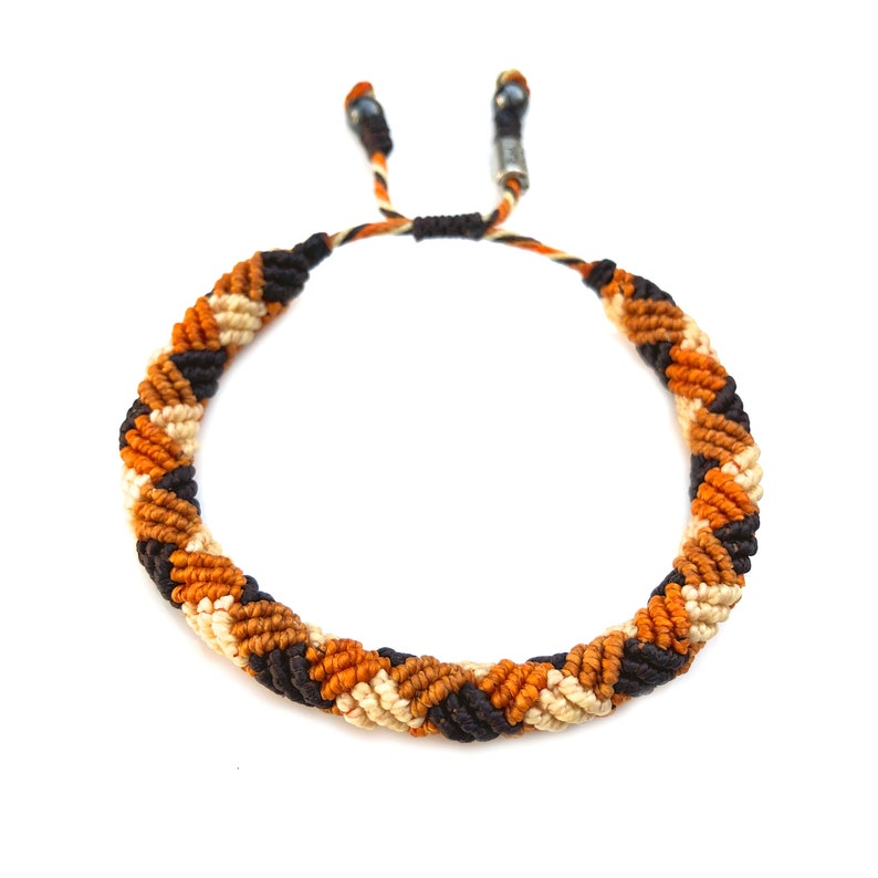 Burnt Orange Bracelet Macrame Woven Bracelet Men's Etsy