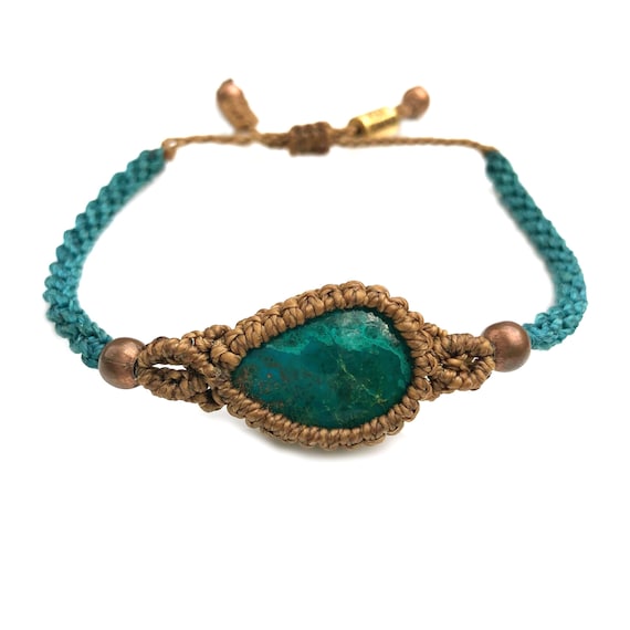 Macrame Chrysocolla Bracelet Macrame Chrysocolla Bracelet
