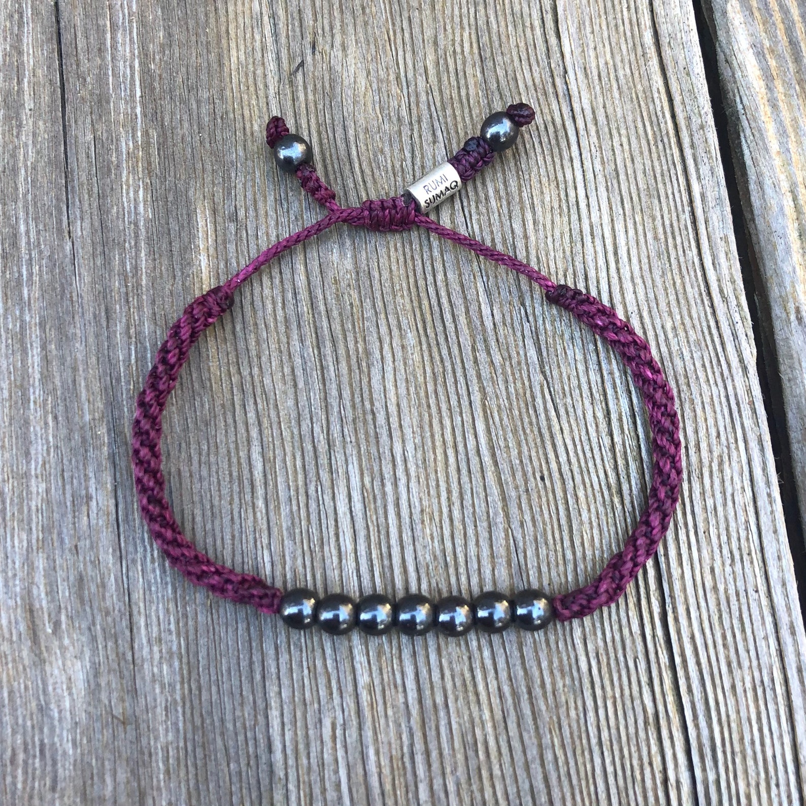 Dark Purple Bracelet Plum Bracelet Purple Cord Bracelet Etsy