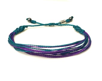 Suicide Awareness-armband | Teal paarse armband zelfmoordlint | Bewustzijn van huiselijk geweld | Bewustzijnssieraden seksueel geweld