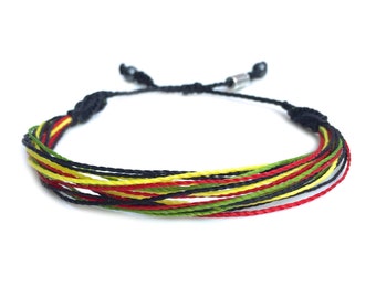 Rasta String Bracelet, Jamaican Bracelet Rasta Jewelry | Reggae Bob Marley Bracelet