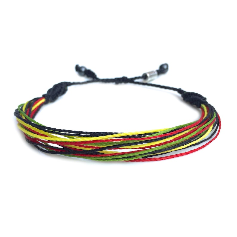 Rasta String Bracelet Jamaican Bracelet Rasta Jewelry Etsy