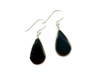 Obsidian Earrings | Black Dangle Earrings |  Black Stone Crystal Earrings | Obsidian Jewelry | Black Drop Earrings | Obsidian Stone Earrings