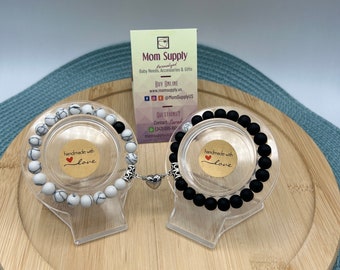 Couple Bracelets Long Distance Bracelets Black & White Friendship, Relationship,Couples
