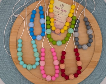 Round Silicone Beads Nursing Necklace Breastfeeding Necklace occupiying little ones - ideal for Babyshower or New Mom Gift