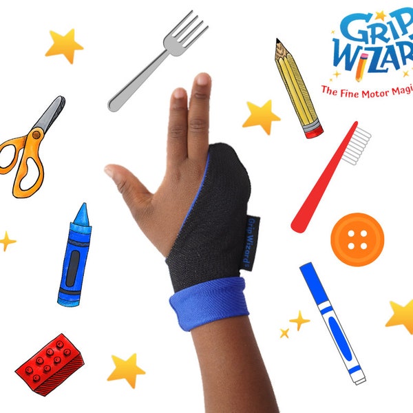 Guante de escritura a mano - Guante de habilidad del motor fino - Guante de agarre del lápiz - Herramienta de terapia ocupacional - herramienta de educación especial - Herramientas de terapia de mano