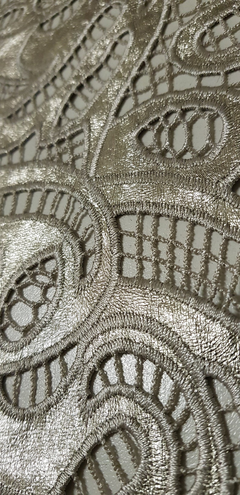 synthetic leather laser cut modern design embroidery Designer fabric